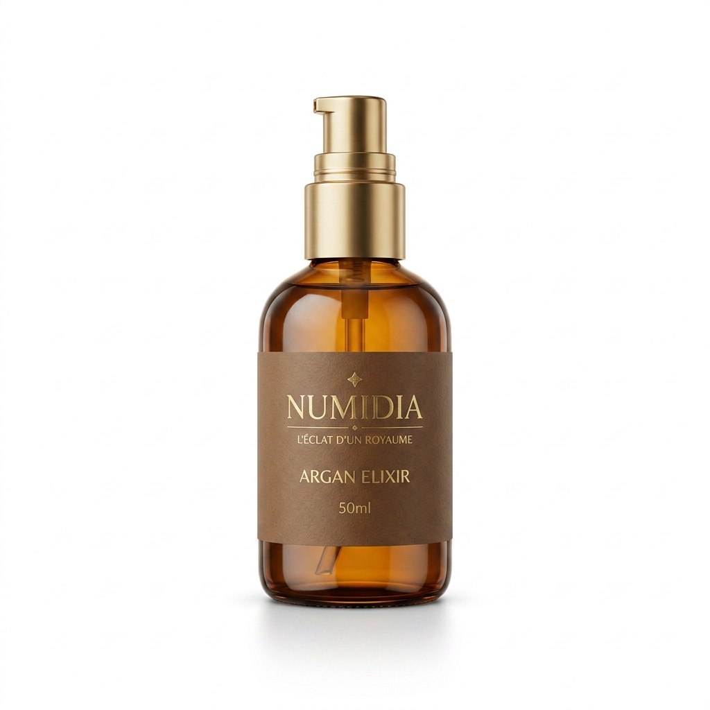 Le flacon d’huile d’argan fini, scellé à l’atelier d’Essaouira.